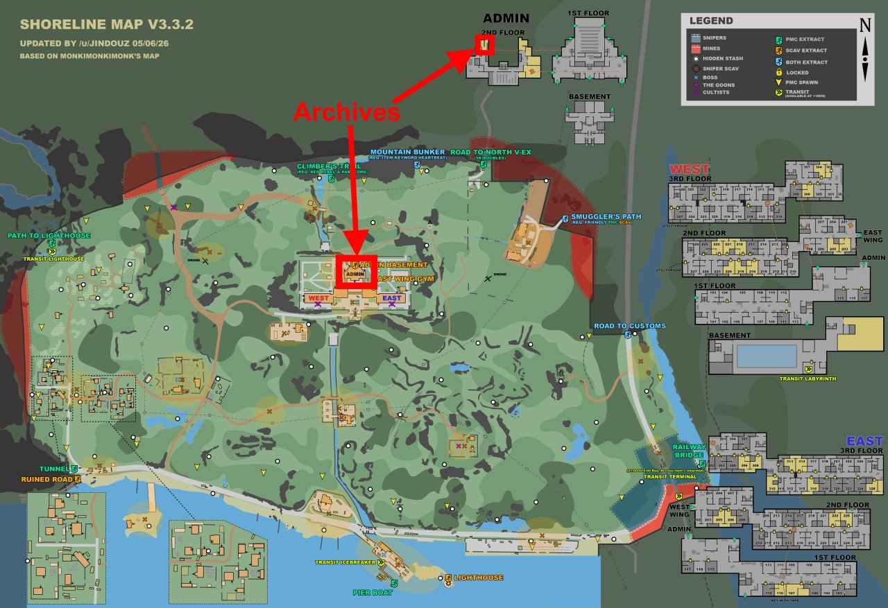 Stashing location marked on map